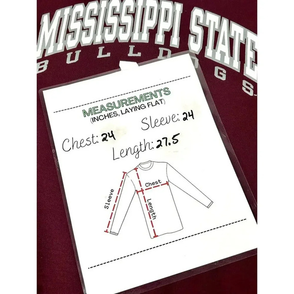 Mississippi State Bulldogs Mom Sweatshirt Crew Red Long Sleeve Adult Large L - Picture 10 of 11